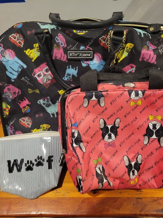 Betsey Johnson Handbags - Betsey Johnson Pug Weekender Bag & Lunch Tote